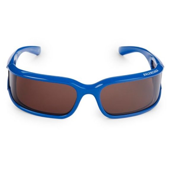 NWT BALENCIAGA 78MM Rectangle Blue Sunglasses - Picture 4 of 10